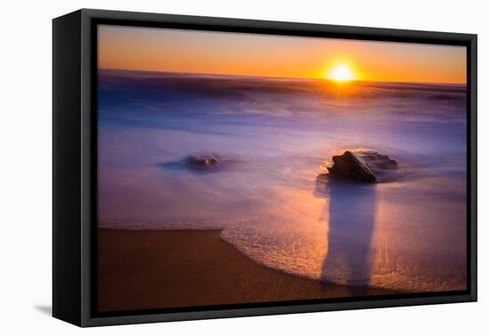 Sunrise at Shelly Beach, Caloundra, Sunshine Coast, Queensland, Australia-Mark A Johnson-Framed Premier Image Canvas