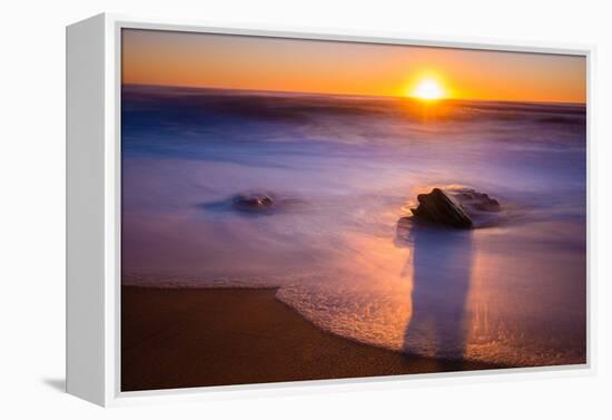 Sunrise at Shelly Beach, Caloundra, Sunshine Coast, Queensland, Australia-Mark A Johnson-Framed Premier Image Canvas