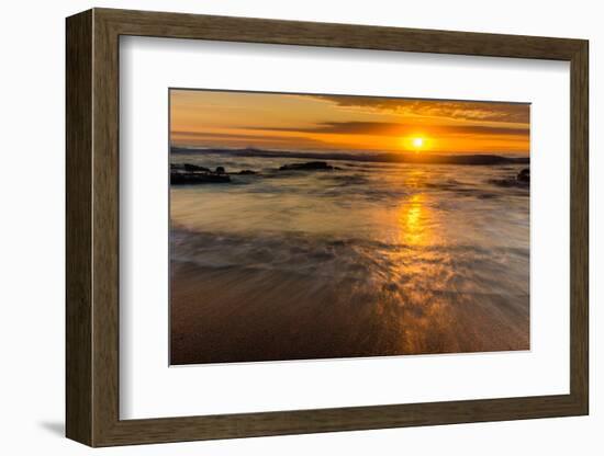 Sunrise at Shelly Beach, Caloundra, Sunshine Coast, Queensland, Australia-Mark A Johnson-Framed Photographic Print