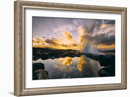 Sunrise at Spouting Horn, South Kauai, Poipu Hawaii-Vincent James-Framed Photographic Print