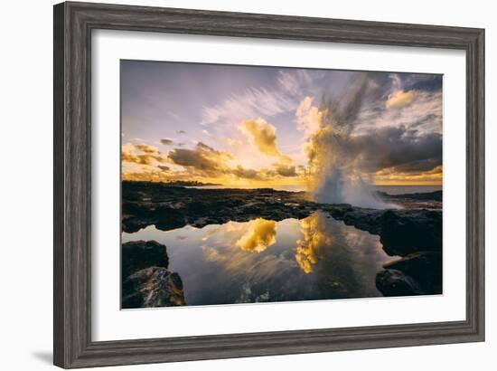 Sunrise at Spouting Horn, South Kauai, Poipu Hawaii-Vincent James-Framed Photographic Print