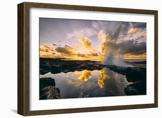 Sunrise at Spouting Horn, South Kauai, Poipu Hawaii-Vincent James-Framed Photographic Print