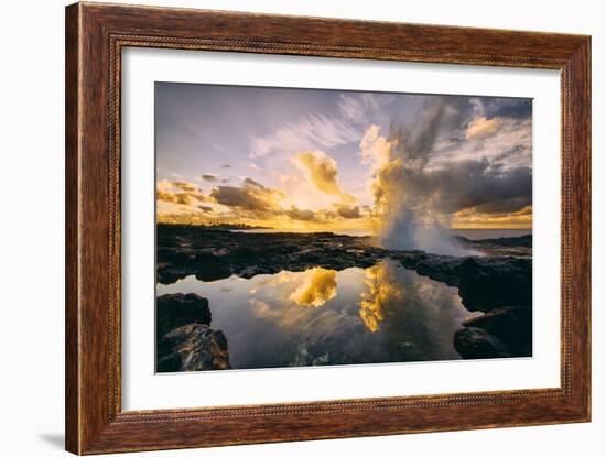 Sunrise at Spouting Horn, South Kauai, Poipu Hawaii-Vincent James-Framed Photographic Print