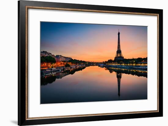 Sunrise at the Eiffel Tower, Paris-Mapics-Framed Photographic Print