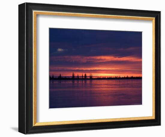 Sunrise at the Lake Near Churchill, Hudson Bay, Manitoba, Canada-Thorsten Milse-Framed Photographic Print