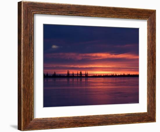 Sunrise at the Lake Near Churchill, Hudson Bay, Manitoba, Canada-Thorsten Milse-Framed Photographic Print