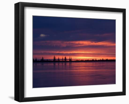 Sunrise at the Lake Near Churchill, Hudson Bay, Manitoba, Canada-Thorsten Milse-Framed Photographic Print