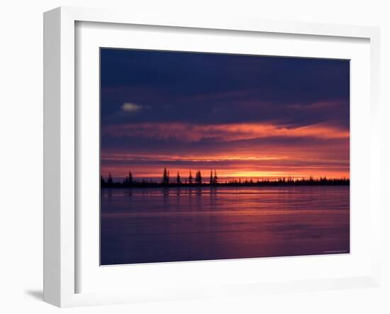 Sunrise at the Lake Near Churchill, Hudson Bay, Manitoba, Canada-Thorsten Milse-Framed Photographic Print