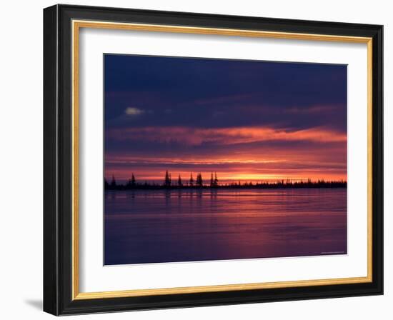 Sunrise at the Lake Near Churchill, Hudson Bay, Manitoba, Canada-Thorsten Milse-Framed Photographic Print
