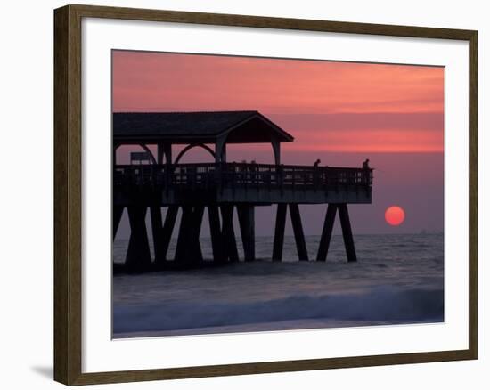 Sunrise at the Pier, Tybee Island, Georgia, USA-Joanne Wells-Framed Photographic Print