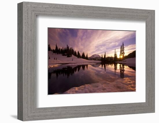 Sunrise at Tipsoo Lakes and Mount Rainier-Craig Tuttle-Framed Photographic Print