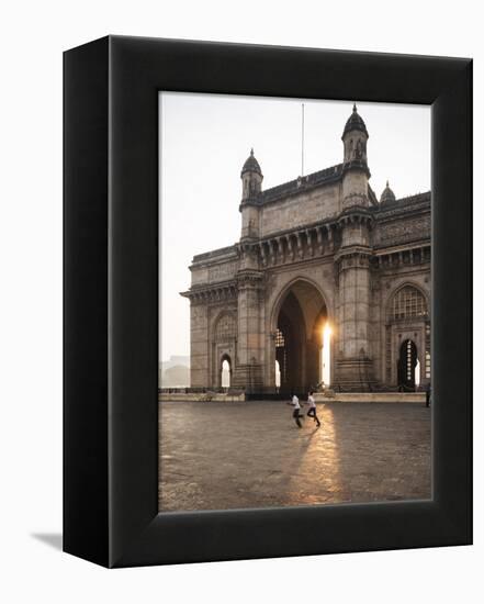 Sunrise Behind the Gateway to India, Mumbai (Bombay), India, South Asia-Ben Pipe-Framed Premier Image Canvas