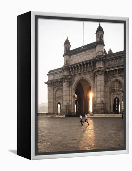 Sunrise Behind the Gateway to India, Mumbai (Bombay), India, South Asia-Ben Pipe-Framed Premier Image Canvas