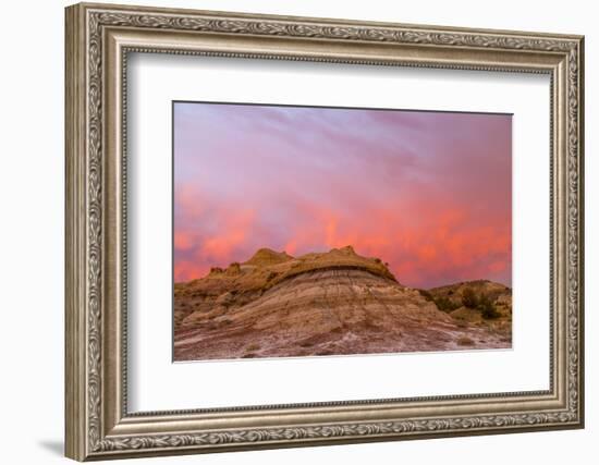 Sunrise Clouds over Badlands, Theodore Roosevelt National Park, North Dakota, USA-Chuck Haney-Framed Photographic Print