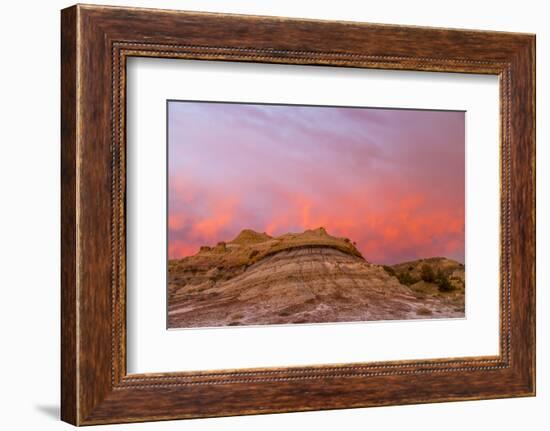 Sunrise Clouds over Badlands, Theodore Roosevelt National Park, North Dakota, USA-Chuck Haney-Framed Photographic Print