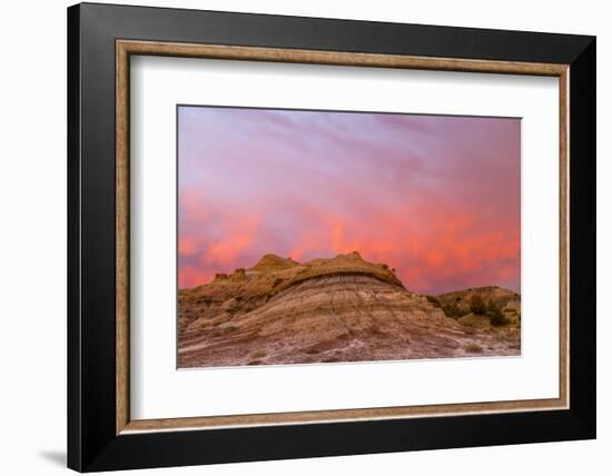 Sunrise Clouds over Badlands, Theodore Roosevelt National Park, North Dakota, USA-Chuck Haney-Framed Photographic Print