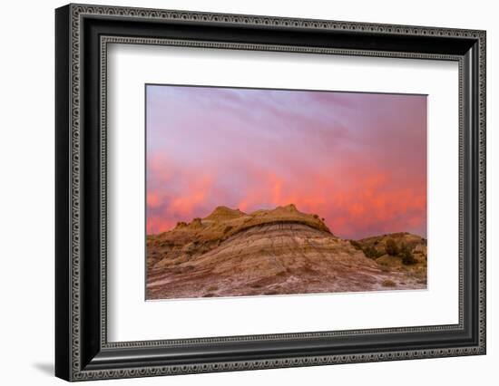 Sunrise Clouds over Badlands, Theodore Roosevelt National Park, North Dakota, USA-Chuck Haney-Framed Photographic Print