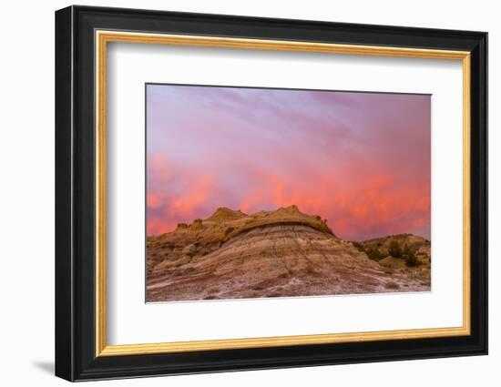 Sunrise Clouds over Badlands, Theodore Roosevelt National Park, North Dakota, USA-Chuck Haney-Framed Photographic Print