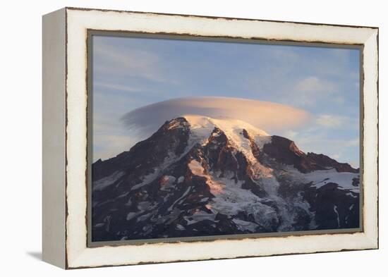 Sunrise Colors On Mt. Rainier National Park, WA-Justin Bailie-Framed Premier Image Canvas