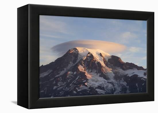 Sunrise Colors On Mt. Rainier National Park, WA-Justin Bailie-Framed Premier Image Canvas