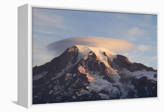 Sunrise Colors On Mt. Rainier National Park, WA-Justin Bailie-Framed Premier Image Canvas
