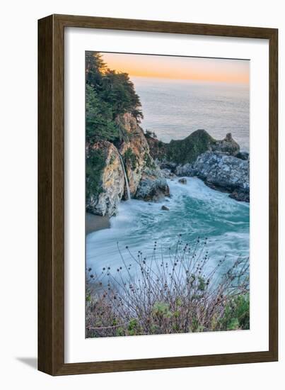 Sunrise Cove and Waterfall, McWay Falls, Big Sur California Coast-Vincent James-Framed Photographic Print