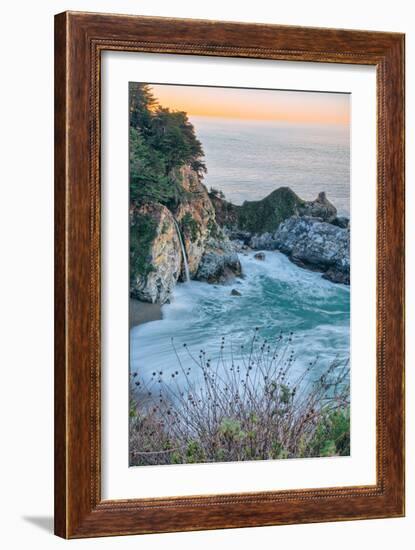 Sunrise Cove and Waterfall, McWay Falls, Big Sur California Coast-Vincent James-Framed Photographic Print