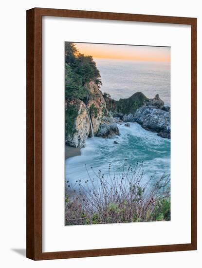 Sunrise Cove and Waterfall, McWay Falls, Big Sur California Coast-Vincent James-Framed Photographic Print