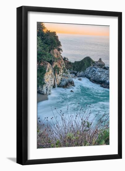 Sunrise Cove and Waterfall, McWay Falls, Big Sur California Coast-Vincent James-Framed Photographic Print