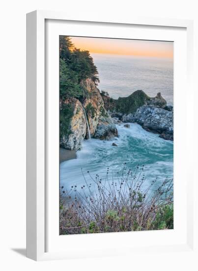 Sunrise Cove and Waterfall, McWay Falls, Big Sur California Coast-Vincent James-Framed Photographic Print