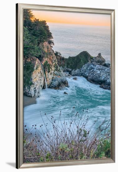 Sunrise Cove and Waterfall, McWay Falls, Big Sur California Coast-Vincent James-Framed Photographic Print