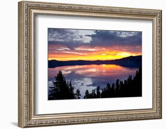 Sunrise, Crater Lake National Park, Oregon, USA, Lake, National Park, National Park-Michel Hersen-Framed Photographic Print