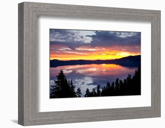 Sunrise, Crater Lake National Park, Oregon, USA, Lake, National Park, National Park-Michel Hersen-Framed Photographic Print