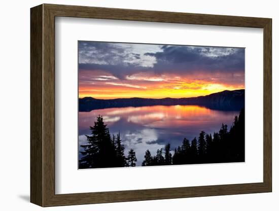 Sunrise, Crater Lake National Park, Oregon, USA, Lake, National Park, National Park-Michel Hersen-Framed Photographic Print