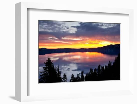 Sunrise, Crater Lake National Park, Oregon, USA, Lake, National Park, National Park-Michel Hersen-Framed Photographic Print