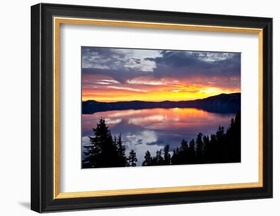 Sunrise, Crater Lake National Park, Oregon, USA, Lake, National Park, National Park-Michel Hersen-Framed Photographic Print