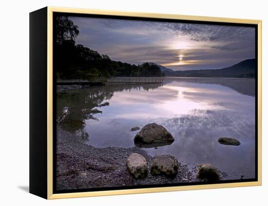 Sunrise, Derwent Water, Lake District National Park, Cumbria, England, United Kingdom, Europe-Jeremy Lightfoot-Framed Premier Image Canvas