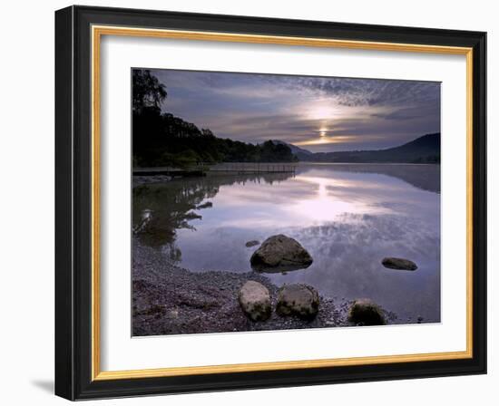 Sunrise, Derwent Water, Lake District National Park, Cumbria, England, United Kingdom, Europe-Jeremy Lightfoot-Framed Photographic Print