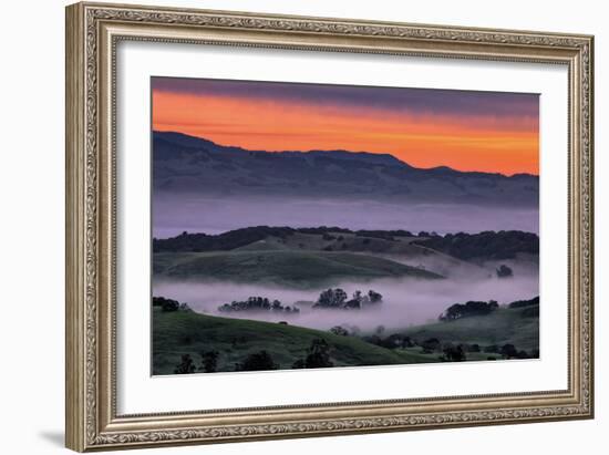 Sunrise Fire over Petaluma Hills, Sonoma County, Bay Area-Vincent James-Framed Photographic Print