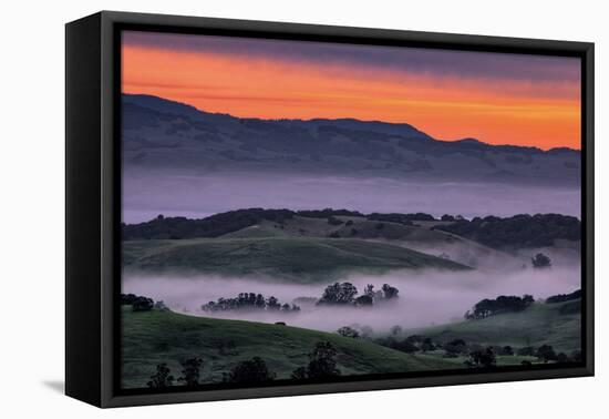 Sunrise Fire over Petaluma Hills, Sonoma County, Bay Area-Vincent James-Framed Premier Image Canvas