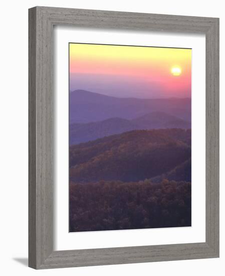 Sunrise from Buck Hollow Overlook, Shenandoah National Park, Virginia, USA-Charles Gurche-Framed Photographic Print