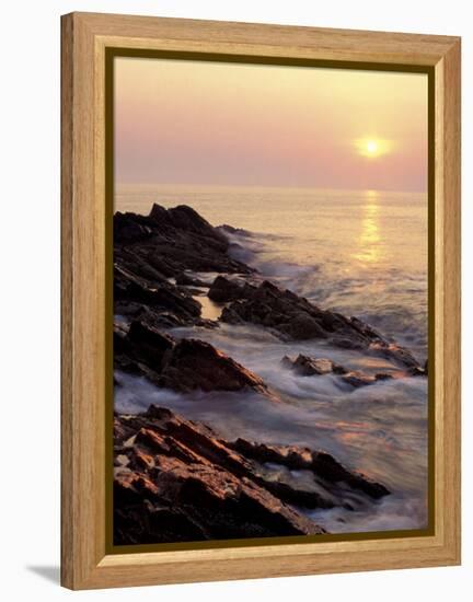 Sunrise from 'Marginal Way', Maine, USA-Jerry & Marcy Monkman-Framed Premier Image Canvas