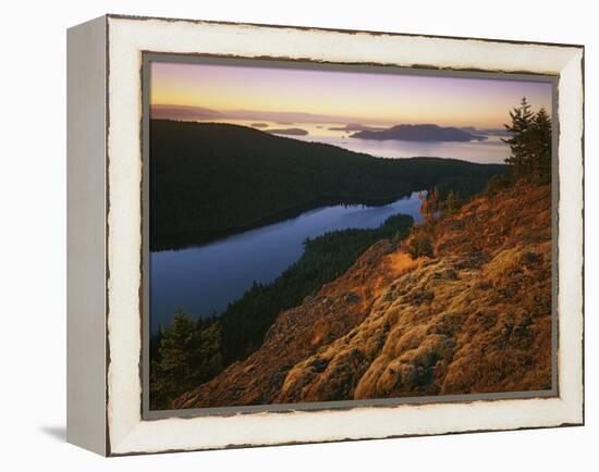 Sunrise from Mt. Constitution, Moran State Park, Orcas Island, Washington, USA-Charles Gurche-Framed Premier Image Canvas