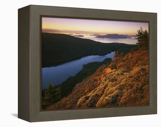 Sunrise from Mt. Constitution, Moran State Park, Orcas Island, Washington, USA-Charles Gurche-Framed Premier Image Canvas