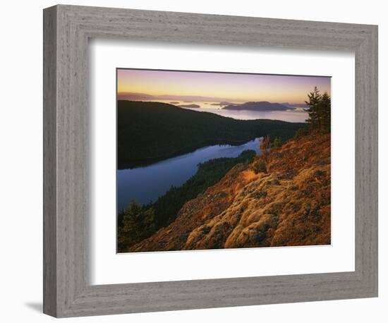 Sunrise from Mt. Constitution, Moran State Park, Orcas Island, Washington, USA-Charles Gurche-Framed Photographic Print