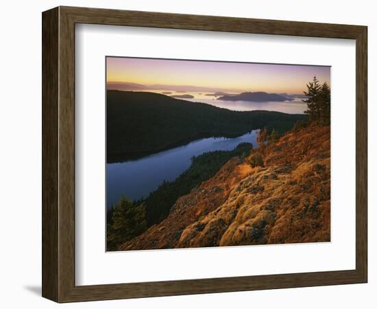 Sunrise from Mt. Constitution, Moran State Park, Orcas Island, Washington, USA-Charles Gurche-Framed Photographic Print