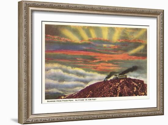 Sunrise from Pike's Peak, Colorado-null-Framed Art Print