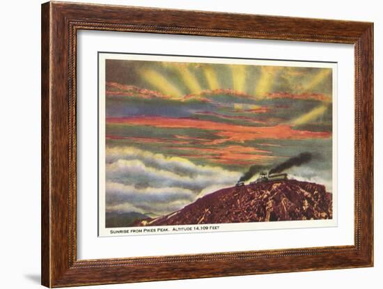 Sunrise from Pike's Peak, Colorado-null-Framed Art Print