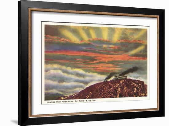 Sunrise from Pike's Peak, Colorado-null-Framed Art Print