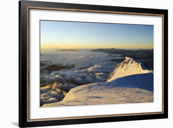 Sunrise from Summit of Mont Blanc, 4810M, Haute-Savoie, French Alps, France, Europe-Christian Kober-Framed Photographic Print